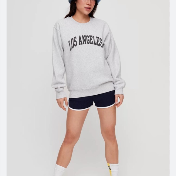 Aritzia Tna The Perfect Crew Sweatshirt GRAY SWEATSHIRT MEDIUM - Picture 2 of 4